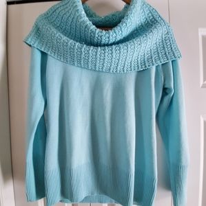 Blue Cowl Neck Sweater